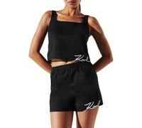 Karl Lagerfeld B.V Crop Karl Signature Cross Top, Nero, XS Donna