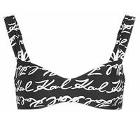 KARL LAGERFELD B.V Lagerfeld, Women's, Karl Signature all-Over Bikini Top, Nero, L Donna