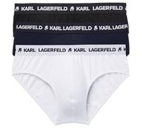 Karl Lagerfeld B.V Logo Briefs Set (3 Pack) Slip, Nero/Bianco/Blu Marino, S Uomo