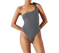 Karl Lagerfeld B.V Tie Swimsuit Tuta Te Cheeky, Nero/Bianco, Karl Lagerfeld Monogram Black/White, XL Donna