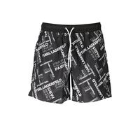 Karl Lagerfeld Black Polyester Men's Swim Trunk - S