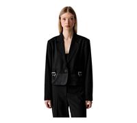 Karl Lagerfeld - Blazer con Dettagli in Raso - - Jackets - Donna - Nero - XL