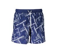 Karl Lagerfeld Blue Polyester Men's Swim Boxer - S
