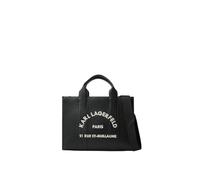 KARL LAGERFELD Cabas Carré Grainé Blanc & Noir, Noir, Taille unique