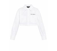 Karl Lagerfeld camicia bambina crop con tasconi bianco