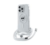KARL LAGERFELD Choupette CUSTODIA MAGSAFE CON CORDINO per Apple iPhone 15 Pro, Trasparente