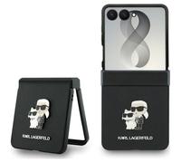 CG MOBILE Karl Lagerfeld Saffiano Karl&Choupette Pin - Custodia per Samsung Galaxy Z Flip8 (nero)