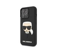 Karl Lagerfeld, Cover per iPhone 13 Pro Max 3D Rubber Karl's Head, Nero