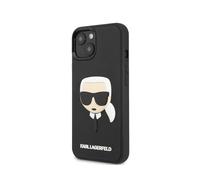 Karl Lagerfeld, Cover per iPhone 14 3D Rubber Karl's Head, Nero