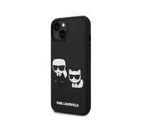 Karl Lagerfeld, Cover per iPhone 14 Plus 3D Rubber Karl & Choupette, Nero