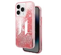 Karl Lagerfeld, Cover per iPhone 14 Pro Floating KL Glitter, Rosa