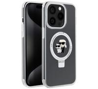 Karl Lagerfeld, Cover per iPhone 15 Pro TPU Ring Stand Karl e Choupette