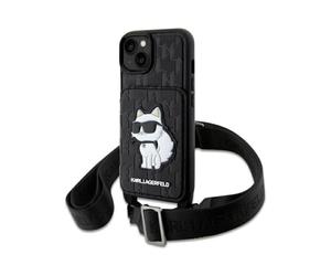 Karl Lagerfeld Crossbody Saffiano Monogram Choupette Case, Nero - iPhone 14