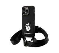 Karl Lagerfeld Crossbody Silicone Choupette Hardcase KLHCP15LSCBSCNK, Nero - iPhone 15 Pro