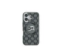 Karl Lagerfeld Custodia compatibile con iPhone 16 Back-Cover hul - Custodia compatibile con Magsafe IML Metal - Nero