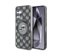 KARL LAGERFELD Custodia Cover MagSafe per Samsung Galaxy S25, Nero/Trasparente