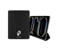 Custodia per iPad Pro 13" Karl Lagerfeld Saffiano Karl & Choupette Nera