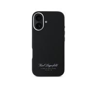 Karl Lagerfeld, Custodia per iPhone 16 Hotel RSG Textured Grainy Elegante, Nero