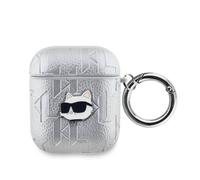 Karl Lagerfeld, Custodia per Pods 1/2 Choupette Embossed, Argento