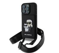 Karl Lagerfeld Custodia Per Telefono Saffiano Crossbody Strap Karl And Choupette Iphone 16 Pro