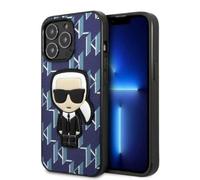 Karl Lagerfeld Custodia rigida in PU con toppa cucita Ikonik per iPhone 13 Pro, colore: Blu