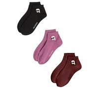 Karl Lagerfeld Donna K/Ikon Sneaker Sock (3 Pack) Wine/Pink/Black 39-42