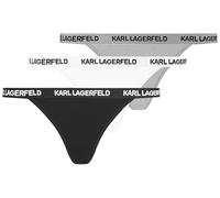 Karl Lagerfeld Donna Logo Brazilian (3 Pack) Black/White/Grey L