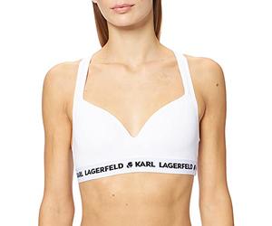 KARL LAGERFELD Donna Reggiseno imbottito Logo Bianco S