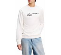KARL LAGERFELD, FELPA DA UOMO CON LOGO REGULAR ESSENTIAL, COLORE BIANCO, TAGLIA XL