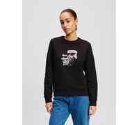 Karl Lagerfeld Felpa 'Ikon Karl & Choupette' beige / nero / argento / bianco, Taglia L