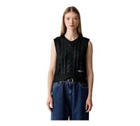 Karl Lagerfeld - Gilet in Maglia Scollo a V - - Knitwear - Donna - Nero - S
