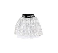 Karl Lagerfeld gonna corta bambina con ricami paillettes argento