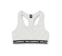 KARL LAGERFELD Iconik 2.0 Racer Back Bralette Reggiseno, Grigio/Argento, S Donna