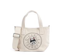 Karl Lagerfeld Ikon Circle Choupette Small Borsa a mano bianco, cotone, donna