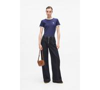 Karl Lagerfeld Ikon Patch Wide Denim Pants Dark Blue Taglia: W26 | Pantaloni Outlet | Donna | Blu