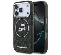 Karl Lagerfeld IML Glitter Karl & Choupette Heads Logo custodia MagSafe per iPhone 17 Pro nera - Nouvo