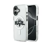 KARL LAGERFELD IML Karl Sketch Logo MagSafe per KLHMP17SHGKIGKBT CUSTODIA per Apple Universale, Bianco