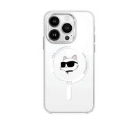 Karl Lagerfeld IML Metal Choupette Head Case Bianco per Magsafe - iPhone 16 Pro
