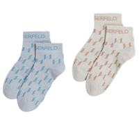 Karl Lagerfeld International B.V K/Monogram Short Socks Calzini, 1QV Kentucky Blue-Pristine, Taglia Unica Donna