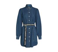Jeans Karl Lagerfeld, Donna, Abito In Denim Con Maniche A Sbuffo, Vestibilità Regolare, Blu Scuro Lavato, L