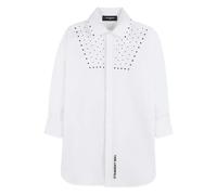 Karl Lagerfeld Jeans abito chemisier con strass bianco