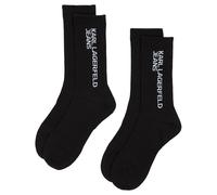 KARL LAGERFELD JEANS KLJ ESSENTIAL LOGO SOCKS, 2 PACK, Calzini, Donna, Nero, One size