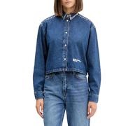 Karl Lagerfeld Jeans camicia in denim con borchie lavaggio blu