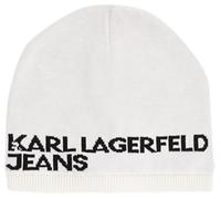 KARL LAGERFELD JEANS, Donna, Berretto Con Logo A Strato Singolo, Bianco, One size