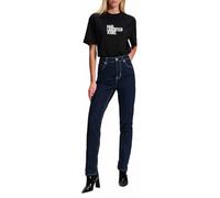 KARL LAGERFELD JEANS High Rise Tapered Denim Jeans, Blu Rinse, 28W x 32L Donna