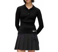 Karl Lagerfeld Jeans, Women's, Long Sleeve Knitted Polo Blouse, Nero, S Donna
