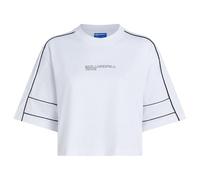 Karl Lagerfeld Jeans Donna Relaxed Cropped Piping T-Shirt White M