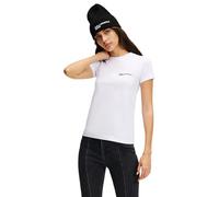 KARL LAGERFELD JEANS, Donna, T-Shirt Essentail A Maniche Corte Slim Con Logo Piccolo, Vestibilità Slim, Bianco, L