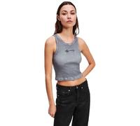 Karl Lagerfeld Jeans Washed Ribbed Sleeveless T-shirt Grigio M Donna