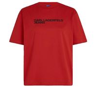 KARL LAGERFELD JEANS Donne Regular Short Sleeve Essential T-Shirt Rosso di Pompei M